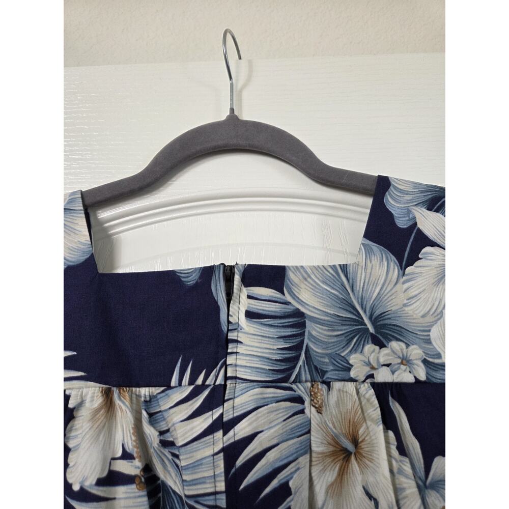 Royal Hawaiian Creations Blue Floral Muumuu Shift Midi Dress, Women's Medium - Picture 11 of 15